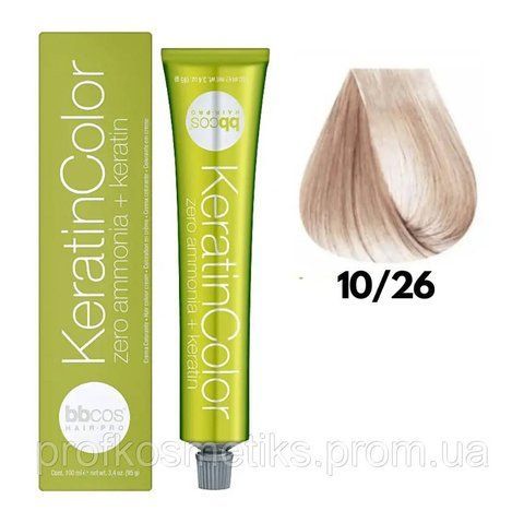 Професійна безаміачна крем-фарба для волосся BBcos Keratin Color 10/26 блондин екстра світлий рожевий 144298032 фото