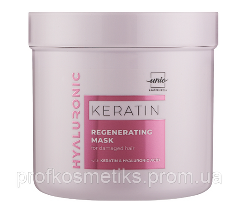Відновлююча маска для ламкого та пошкодженого волосся Unic Hyaluronic Keratin Regenerating Mask 500мл 99398482 фото