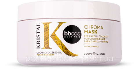 Маска для захисту кольору фарбованого волосся BBcos Kristal Chroma Hair Mask, 300 мл. 144436943 фото