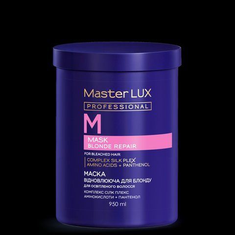Маска відновлююча для освітленого волосся BLONDE REPAIR Master LUX (950 мл) 90140844 фото