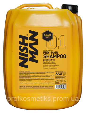 Шампунь для волос профессиональный без парабенов и солей с кератином Nishman Salon Size 01 5000мл 127559007 фото